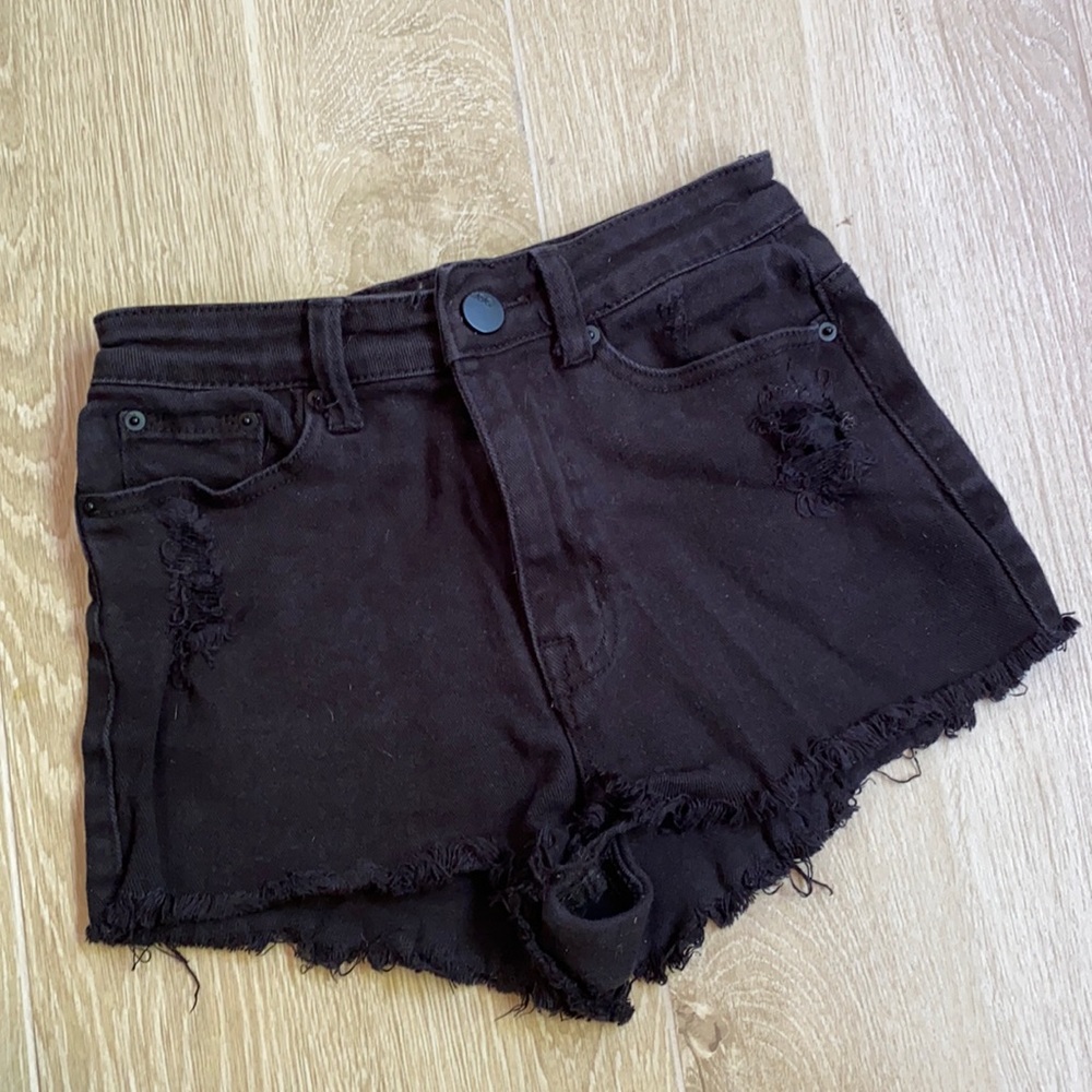 BDG High Waisted Cheeky Black Denim Jean Shorts